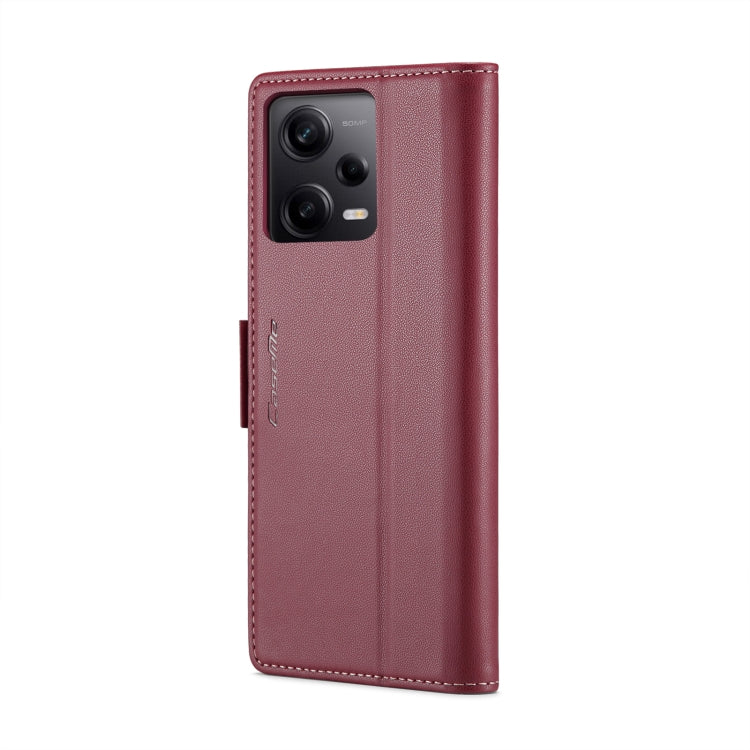 CaseMe 023 Butterfly Buckle Litchi Texture RFID Anti-theft Leather Phone Case For Xiaomi Poco X5 Pro 5G/Redmi Note 12 Pro 5G Global(Wine Red) - free shipping - PMC TechLife - Order now!