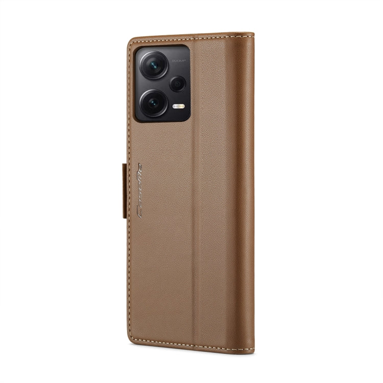 For Xiaomi Redmi Note 12 Pro+ 5G Global CaseMe 023 Butterfly Buckle Litchi Texture RFID Anti-theft Leather Phone Case(Brown) - free shipping - PMC TechLife - Order now!