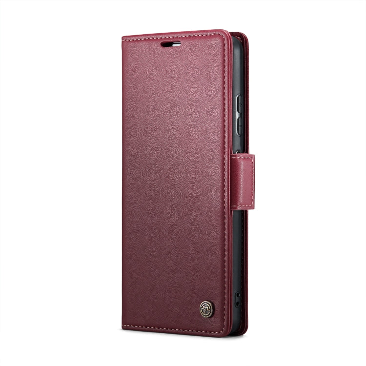 For Xiaomi Redmi Note 12 Pro+ 5G Global CaseMe 023 Butterfly Buckle Litchi Texture RFID Anti-theft Leather Phone Case(Wine Red) - free shipping - PMC TechLife - Order now!