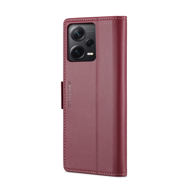 For Xiaomi Redmi Note 12 Pro+ 5G Global CaseMe 023 Butterfly Buckle Litchi Texture RFID Anti-theft Leather Phone Case(Wine Red) - free shipping - PMC TechLife - Order now!