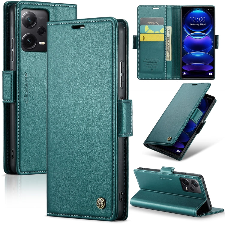 For Xiaomi Redmi Note 12 Pro+ 5G Global CaseMe 023 Butterfly Buckle Litchi Texture RFID Anti-theft Leather Phone Case(Pearly Blue) - free shipping - PMC TechLife - Order now!