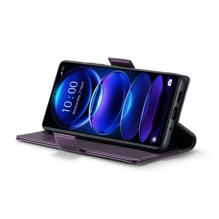 For Xiaomi Redmi Note 12 Pro+ 5G Global CaseMe 023 Butterfly Buckle Litchi Texture RFID Anti-theft Leather Phone Case(Pearly Purple) - free shipping - PMC TechLife - Order now!