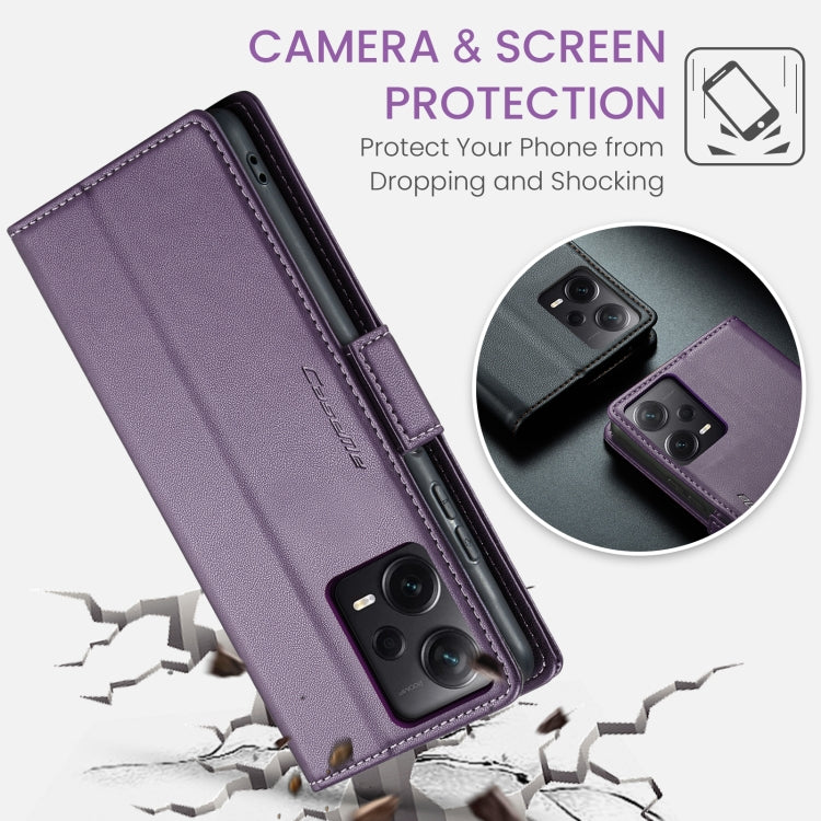 For Xiaomi Redmi Note 12 Pro+ 5G Global CaseMe 023 Butterfly Buckle Litchi Texture RFID Anti-theft Leather Phone Case(Pearly Purple) - free shipping - PMC TechLife - Order now!