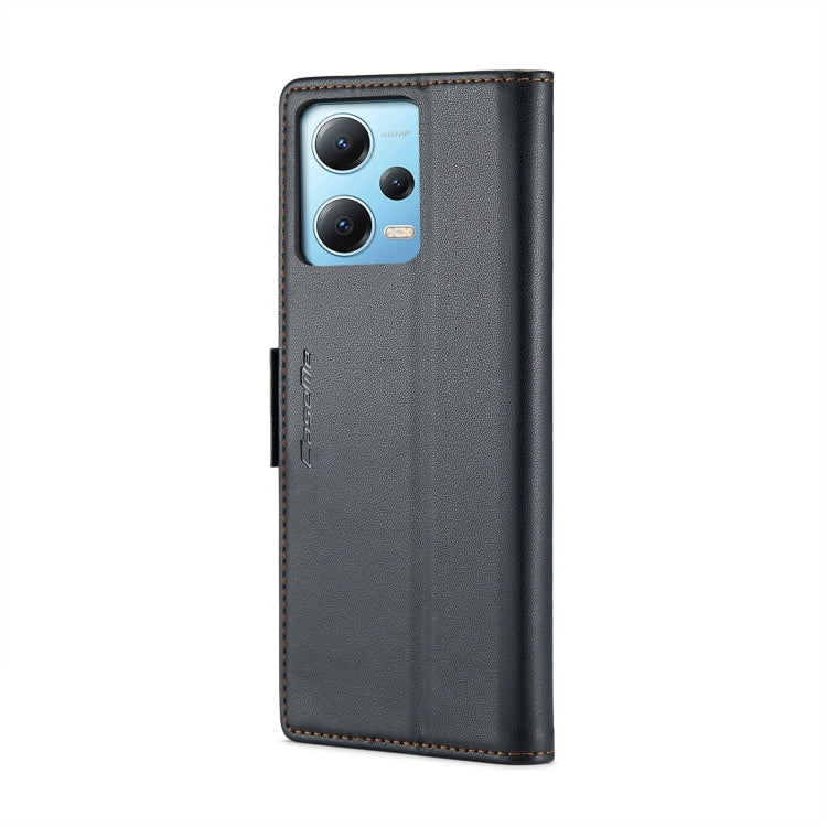 For Xiaomi Poco X5 5G/Redmi Note 12 5G Global CaseMe 023 Butterfly Buckle Litchi Texture RFID Anti-theft Leather Phone Case(Black) - free shipping - PMC TechLife - Order now!
