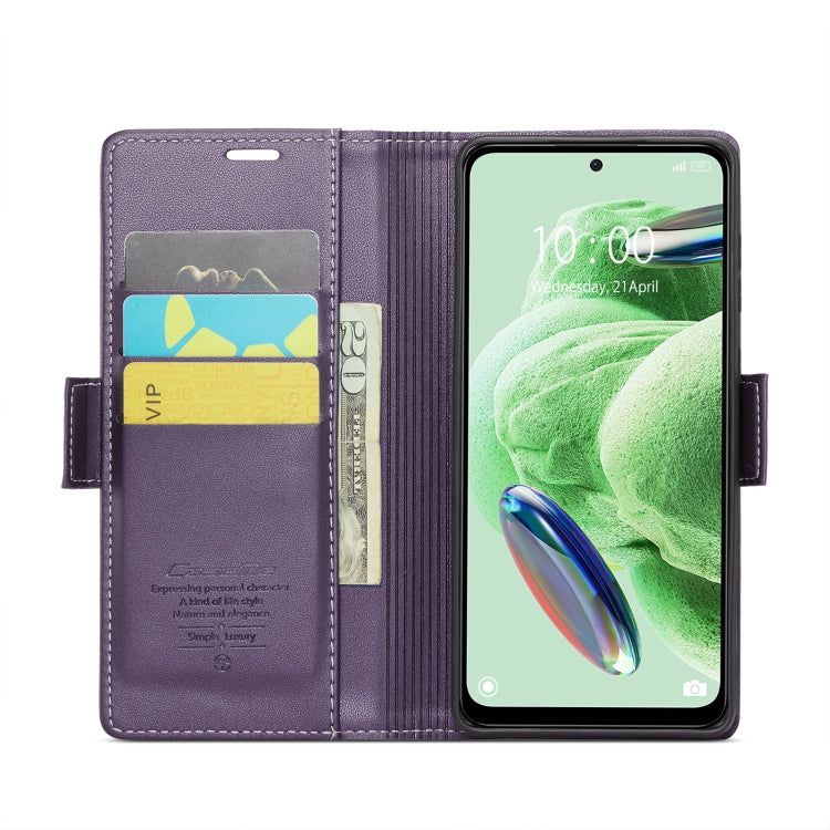 For Xiaomi Poco X5 5G/Redmi Note 12 5G Global CaseMe 023 Butterfly Buckle Litchi Texture RFID Anti-theft Leather Phone Case(Pearly Purple) - free shipping - PMC TechLife - Order now!