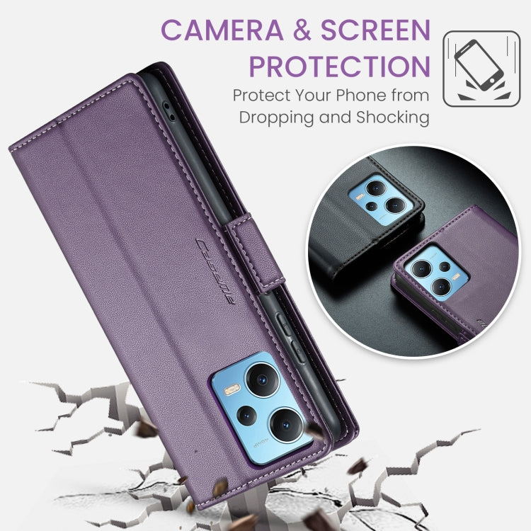 For Xiaomi Poco X5 5G/Redmi Note 12 5G Global CaseMe 023 Butterfly Buckle Litchi Texture RFID Anti-theft Leather Phone Case(Pearly Purple) - free shipping - PMC TechLife - Order now!