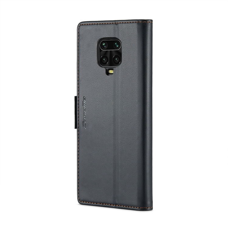 For Xiaomi Redmi Note 9S/Note 9 Pro/Note 9 Pro Max CaseMe 023 Butterfly Buckle Litchi Texture RFID Anti-theft Leather Phone Case(Black) - free shipping - PMC TechLife - Order now!