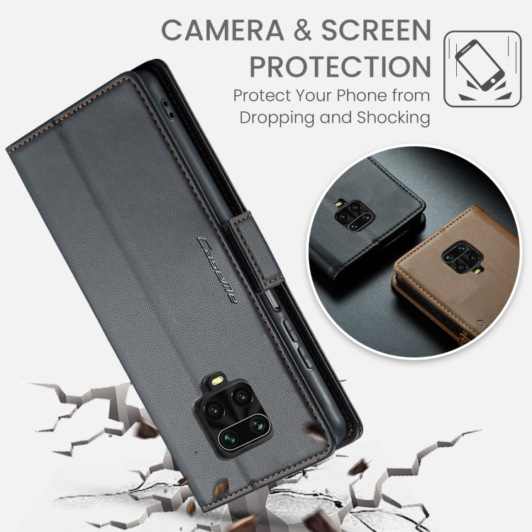 For Xiaomi Redmi Note 9S/Note 9 Pro/Note 9 Pro Max CaseMe 023 Butterfly Buckle Litchi Texture RFID Anti-theft Leather Phone Case(Black) - free shipping - PMC TechLife - Order now!
