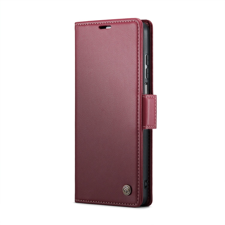 For Xiaomi Redmi Note 9S/Note 9 Pro/Note 9 Pro Max CaseMe 023 Butterfly Buckle Litchi Texture RFID Anti-theft Leather Phone Case(Wine Red) - free shipping - PMC TechLife - Order now!