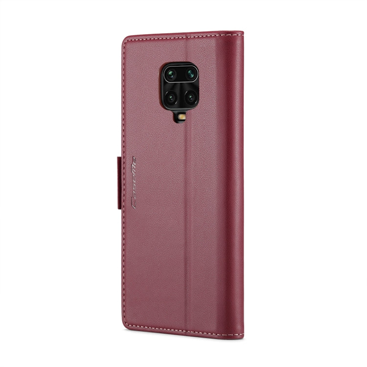 For Xiaomi Redmi Note 9S/Note 9 Pro/Note 9 Pro Max CaseMe 023 Butterfly Buckle Litchi Texture RFID Anti-theft Leather Phone Case(Wine Red) - free shipping - PMC TechLife - Order now!