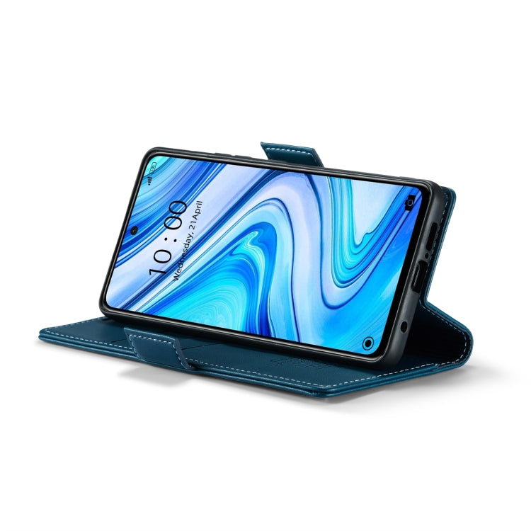 For Xiaomi Redmi Note 9S/Note 9 Pro/Note 9 Pro Max CaseMe 023 Butterfly Buckle Litchi Texture RFID Anti-theft Leather Phone Case(Blue) - free shipping - PMC TechLife - Order now!