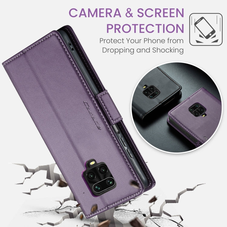 For Xiaomi Redmi Note 9S/Note 9 Pro/Note 9 Pro Max CaseMe 023 Butterfly Buckle Litchi Texture RFID Anti-theft Leather Phone Case(Pearly Purple) - free shipping - PMC TechLife - Order now!