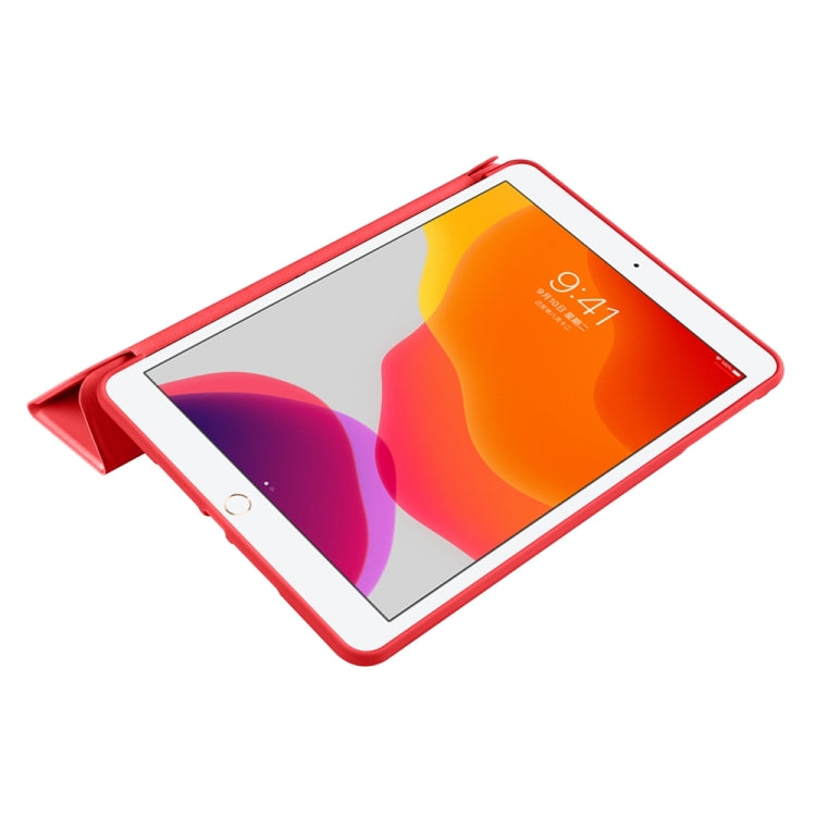 For iPad 9.7 2018 / 2017 / Air 2 / Air 3-folding TPU Horizontal Flip Leather Tablet Case with Holder(Red) - free shipping - PMC TechLife - Order now!