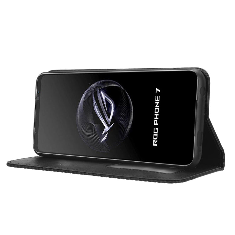 For ASUS ROG Phone 7 Magnetic Buckle Retro Texture Leather Phone Case(Black) - free shipping - PMC TechLife - Order now!