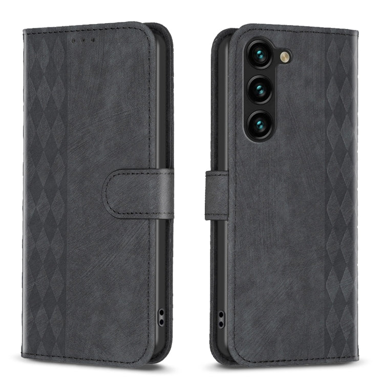 For Samsung Galaxy S23 5G Plaid Embossed Leather Phone Case(Black) - free shipping - PMC TechLife - Order now!