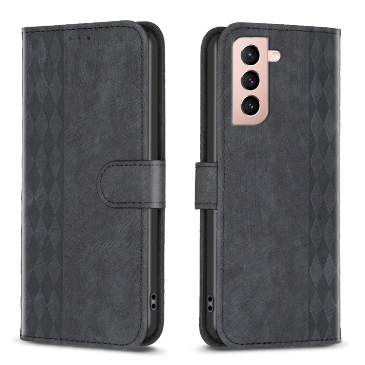 For Samsung Galaxy S21+ 5G Plaid Embossed Leather Phone Case(Black) - free shipping - PMC TechLife - Order now!