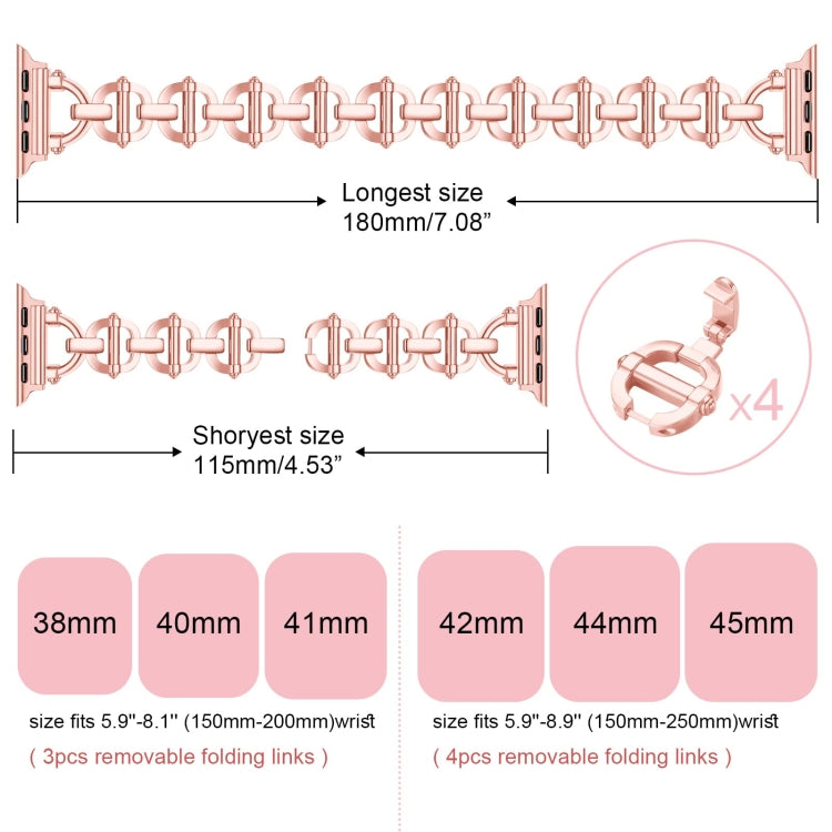 Ladder Buckle Metal Watch Band For Apple Watch 7 41mm(Pink) - Watch Bands by PMC TechLife | Online Shopping South Africa | PMC TechLife