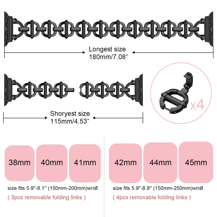 Ladder Buckle Metal Watch Band For Apple Watch 7 45mm(Black) - Watch Bands by PMC TechLife | Online Shopping South Africa | PMC TechLife