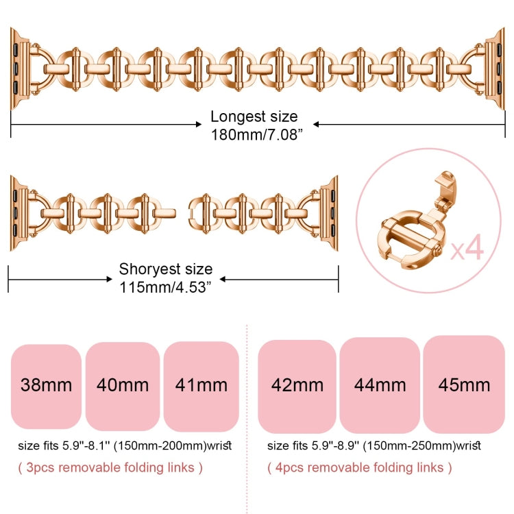 Ladder Buckle Metal Watch Band For Apple Watch 7 45mm(Rose Gold) - Watch Bands by PMC TechLife | Online Shopping South Africa | PMC TechLife