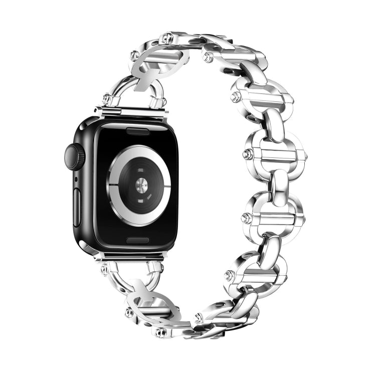 Ladder Buckle Metal Watch Band For Apple Watch SE 2022 40mm(Silver) - Watch Bands by PMC TechLife | Online Shopping South Africa | PMC TechLife