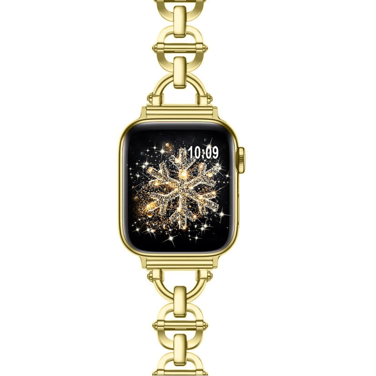 Ladder Buckle Metal Watch Band For Apple Watch SE 40mm(Gold) - Watch Bands by PMC TechLife | Online Shopping South Africa | PMC TechLife