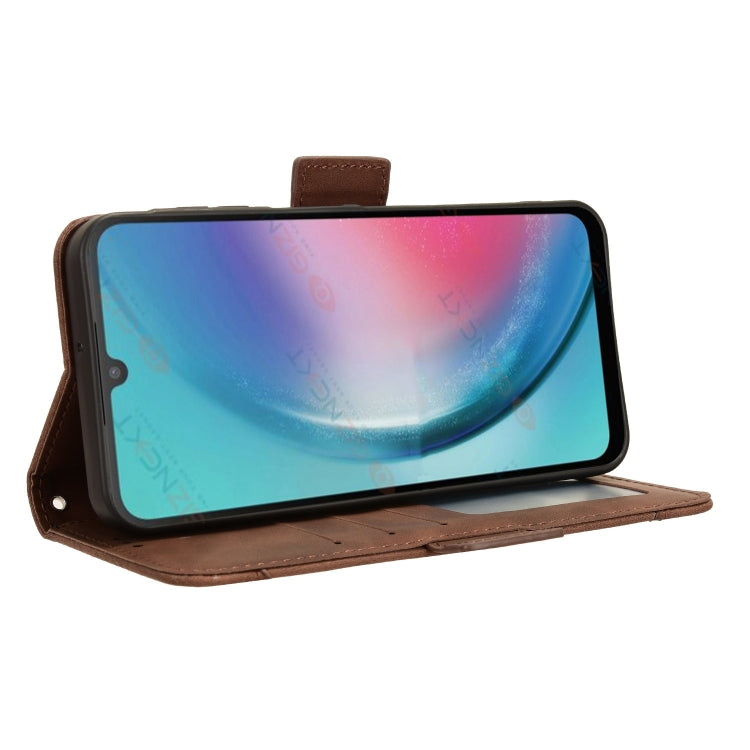 For Samsung Galaxy A25 5G Global Skin Feel Calf Texture Card Slots Leather Phone Case(Brown) - free shipping - PMC TechLife - Order now!