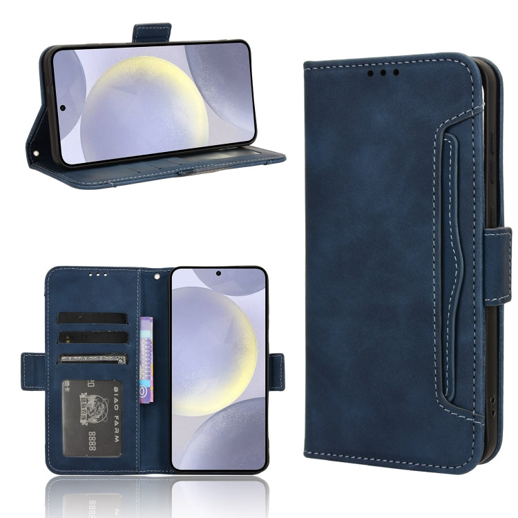 For Samsung Galaxy S24+ 5G Skin Feel Calf Texture Card Slots Leather Phone Case(Blue) - free shipping - PMC TechLife - Order now!