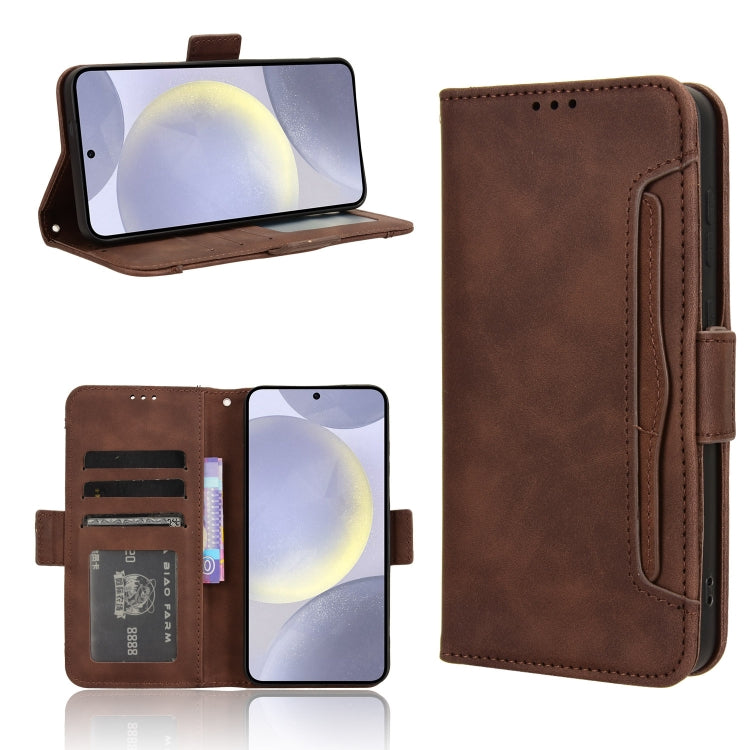 For Samsung Galaxy S24+ 5G Skin Feel Calf Texture Card Slots Leather Phone Case(Brown) - free shipping - PMC TechLife - Order now!