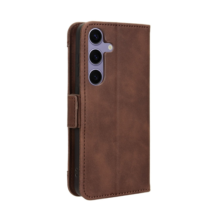 For Samsung Galaxy S24 5G Skin Feel Calf Texture Card Slots Leather Phone Case(Brown) - Galaxy S24 5G Cases by PMC TechLife | Online Shopping South Africa | PMC TechLife | Buy Now Pay Later Mobicred