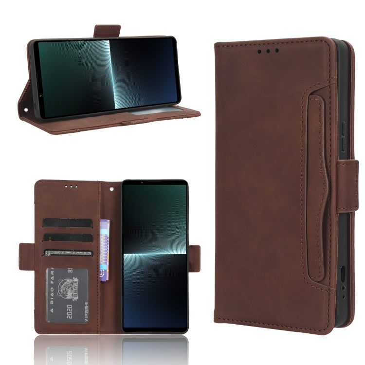 For Sony Xperia 1 V Skin Feel Calf Texture Card Slots Leather Phone Case(Brown) - free shipping - PMC TechLife - Order now!
