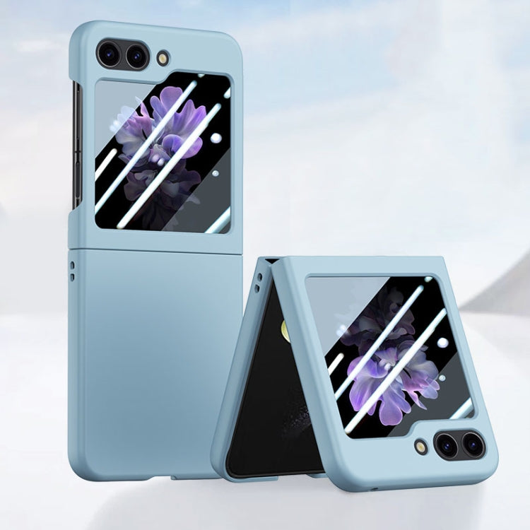 For Samsung Galaxy Z Flip5 Fuel Injection Integrated PC Skin Feel Phone Case(Sky Blue) - free shipping - PMC TechLife - Order now!
