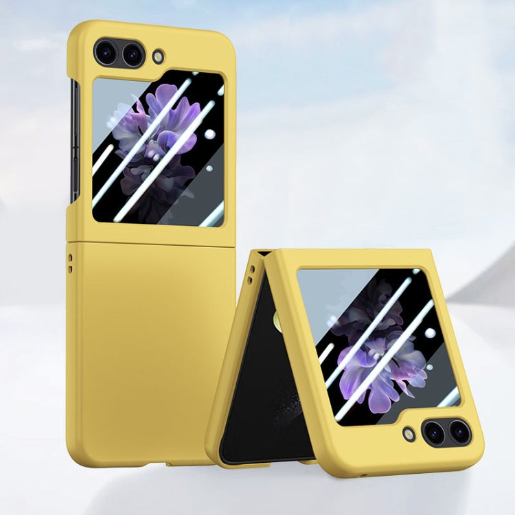 For Samsung Galaxy Z Flip5 Fuel Injection Integrated PC Skin Feel Phone Case(Lemon Yellow) - free shipping - PMC TechLife - Order now!