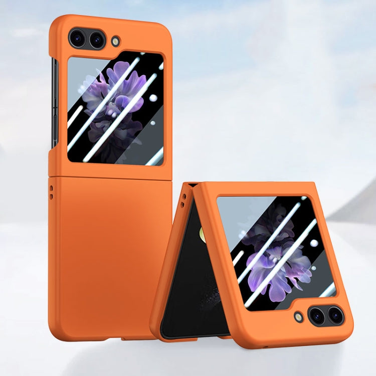 For Samsung Galaxy Z Flip5 Fuel Injection Integrated PC Skin Feel Phone Case(Flaming Orange) - free shipping - PMC TechLife - Order now!