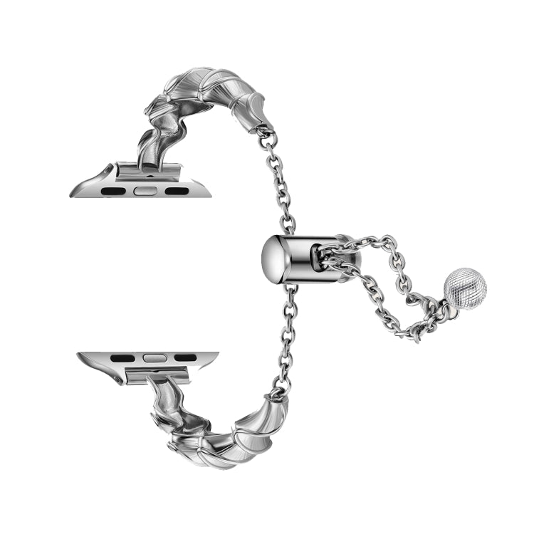 Ribbon Wave Metal Watch Band For Apple Watch 6 40mm(Silver) - Watch Bands by PMC TechLife | Online Shopping South Africa | PMC TechLife