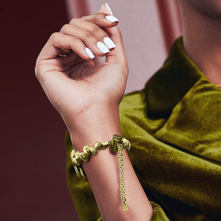 Ribbon Wave Metal Watch Band For Apple Watch 4 40mm(Gold) - Watch Bands by PMC TechLife | Online Shopping South Africa | PMC TechLife