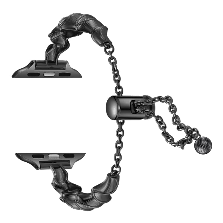 Ribbon Wave Metal Watch Band For Apple Watch 2 42mm(Black) - Watch Bands by PMC TechLife | Online Shopping South Africa | PMC TechLife