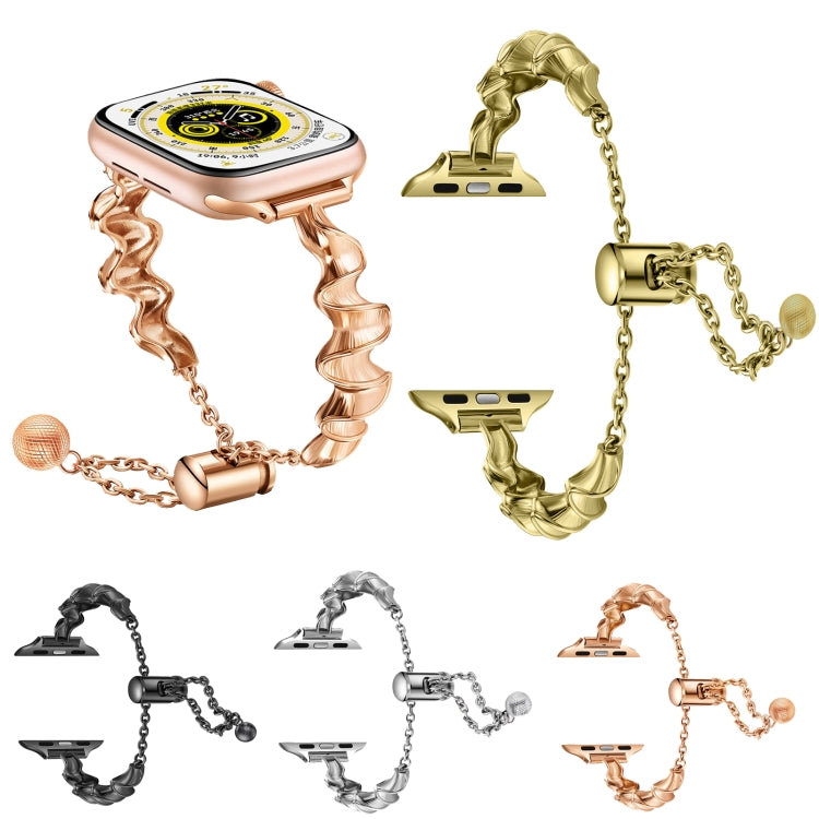 Ribbon Wave Metal Watch Band For Apple Watch 2 42mm(Rose Gold) - Watch Bands by PMC TechLife | Online Shopping South Africa | PMC TechLife