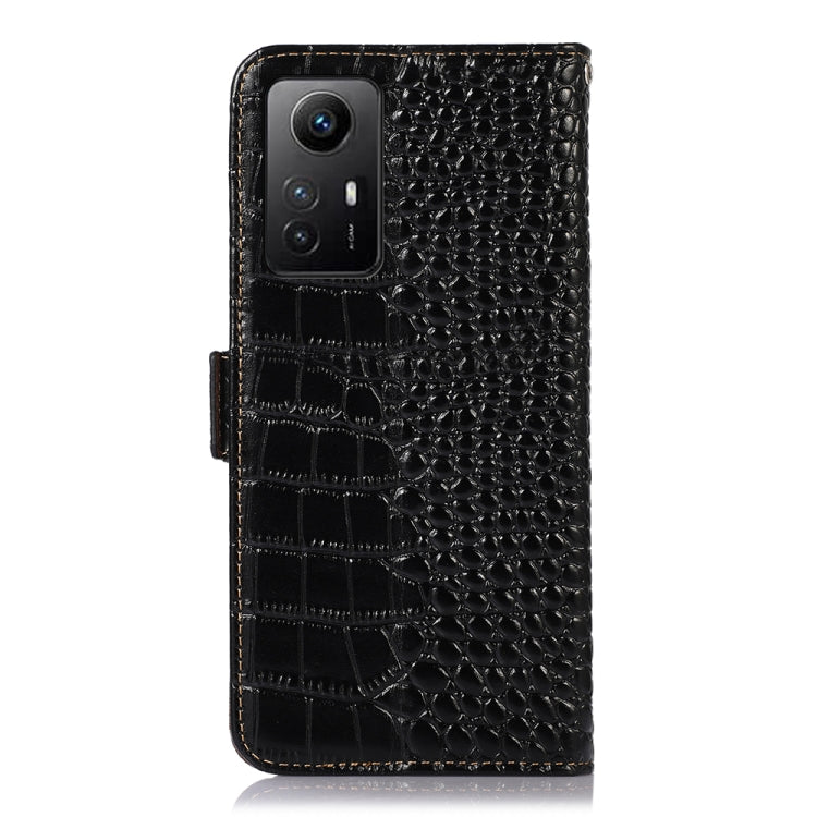 For Xiaomi Redmi Note 12S 4G Crocodile Top Layer Cowhide Leather Phone Case(Black) - free shipping - PMC TechLife - Order now!
