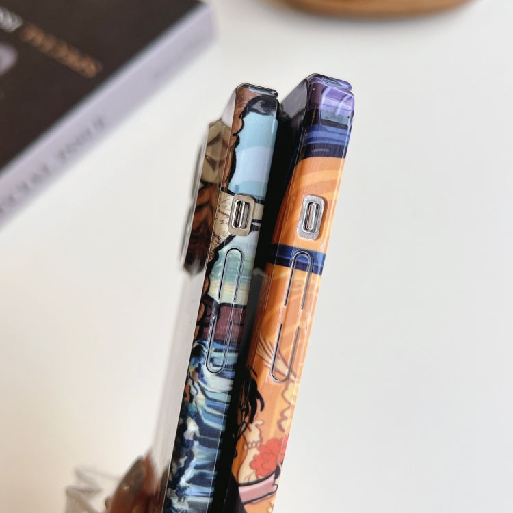 For iPhone 13 Precise Hole Oil Painting Pattern PC Phone Case(Tobacco Pipe) - iPhone 13 Cases by PMC TechLife | Online Shopping South Africa | PMC TechLife