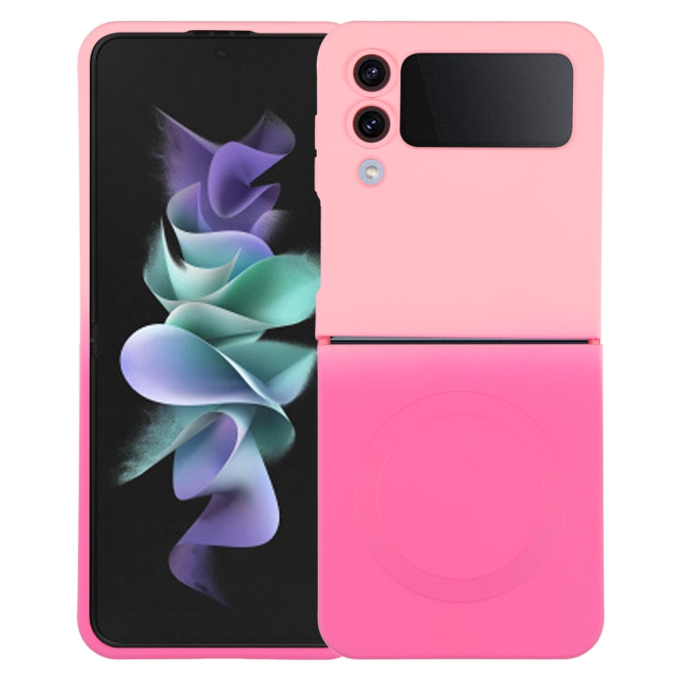 For Samsung Galaxy Z Flip3 5G Liquid TPU Silicone Gradient MagSafe Phone Case(Pink Red) - free shipping - PMC TechLife - Order now!