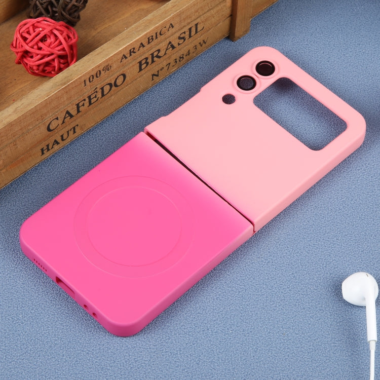 For Samsung Galaxy Z Flip3 5G Liquid TPU Silicone Gradient MagSafe Phone Case(Pink Red) - free shipping - PMC TechLife - Order now!