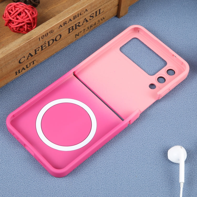 For Samsung Galaxy Z Flip3 5G Liquid TPU Silicone Gradient MagSafe Phone Case(Pink Red) - free shipping - PMC TechLife - Order now!