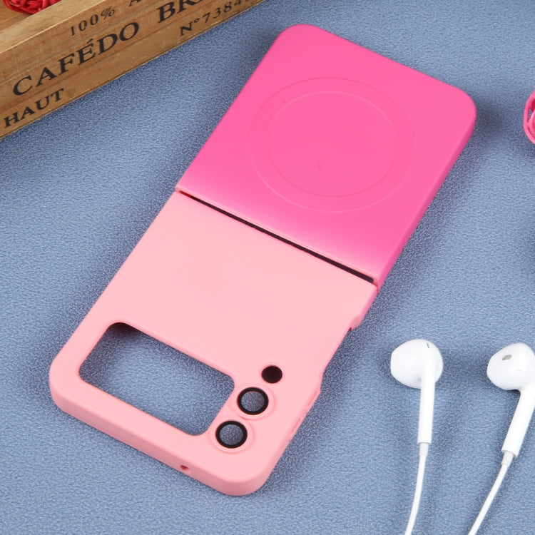 For Samsung Galaxy Z Flip3 5G Liquid TPU Silicone Gradient MagSafe Phone Case(Pink Red) - free shipping - PMC TechLife - Order now!