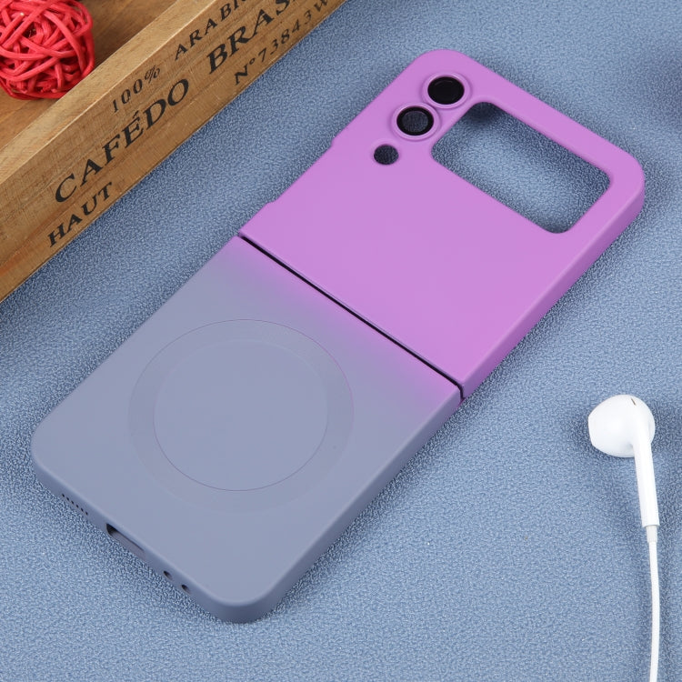 For Samsung Galaxy Z Flip3 5G Liquid TPU Silicone Gradient MagSafe Phone Case(Purple Grey) - Galaxy Phone Cases by PMC TechLife | Online Shopping South Africa | PMC TechLife