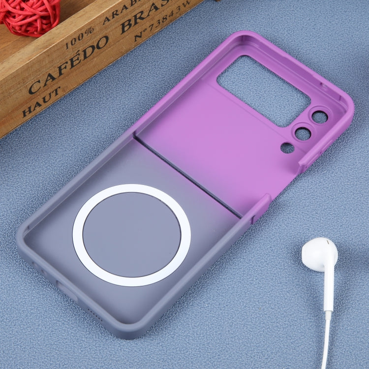 For Samsung Galaxy Z Flip3 5G Liquid TPU Silicone Gradient MagSafe Phone Case(Purple Grey) - Galaxy Phone Cases by PMC TechLife | Online Shopping South Africa | PMC TechLife