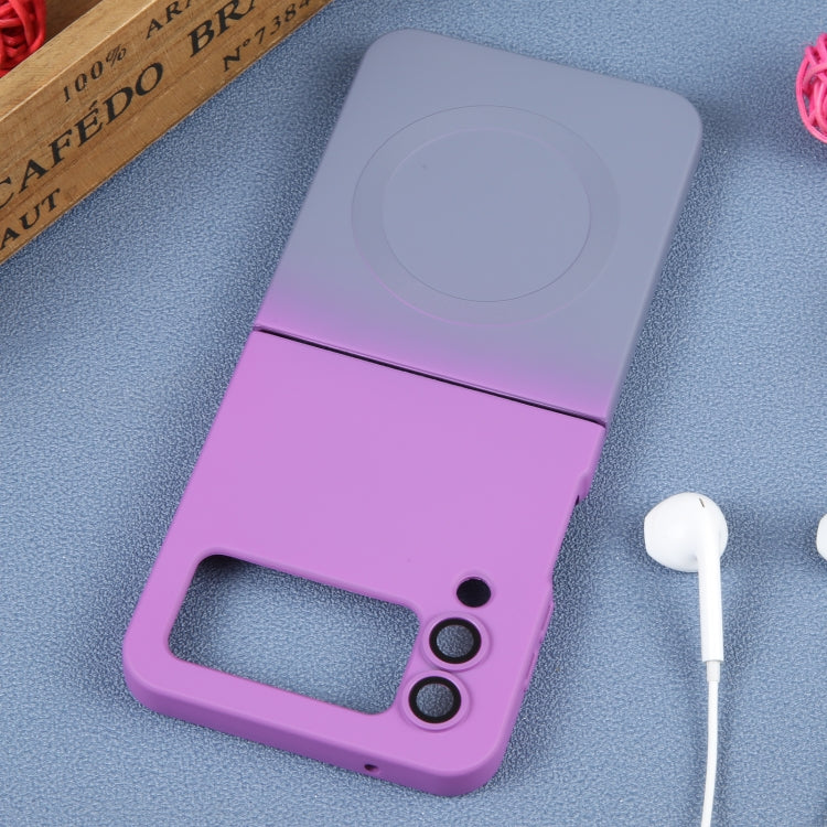 For Samsung Galaxy Z Flip3 5G Liquid TPU Silicone Gradient MagSafe Phone Case(Purple Grey) - Galaxy Phone Cases by PMC TechLife | Online Shopping South Africa | PMC TechLife