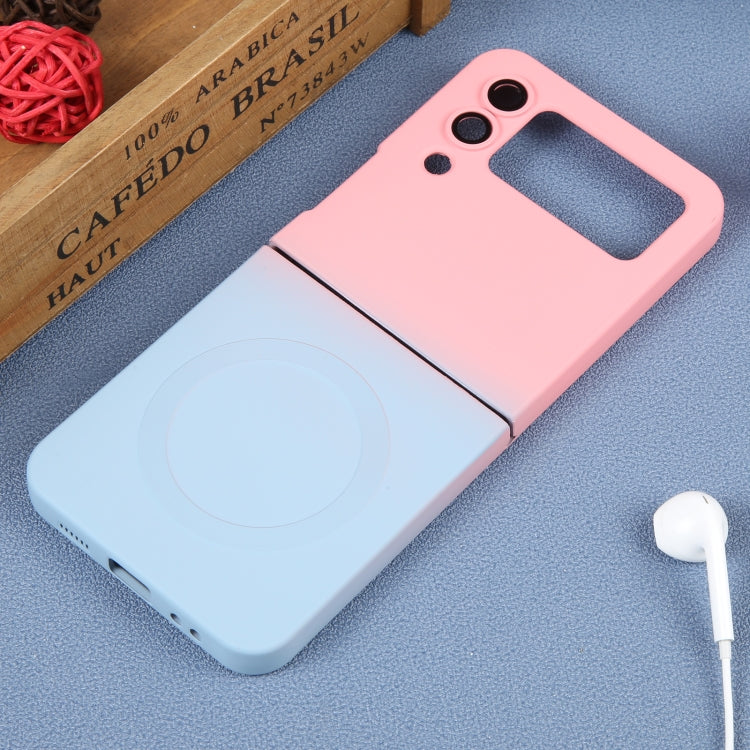 For Samsung Galaxy Z Flip3 5G Liquid TPU Silicone Gradient MagSafe Phone Case(Pink Blue) - Galaxy Phone Cases by PMC TechLife | Online Shopping South Africa | PMC TechLife