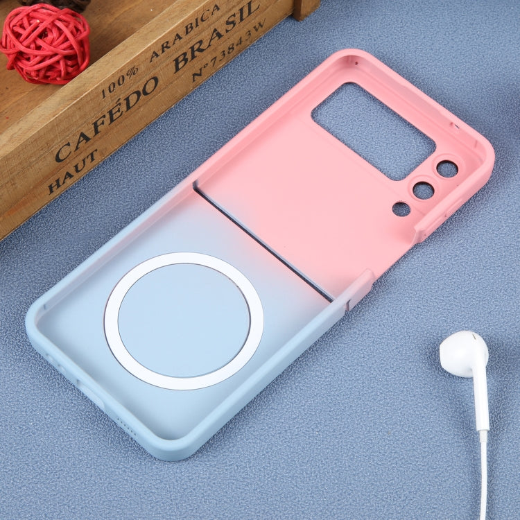 For Samsung Galaxy Z Flip3 5G Liquid TPU Silicone Gradient MagSafe Phone Case(Pink Blue) - Galaxy Phone Cases by PMC TechLife | Online Shopping South Africa | PMC TechLife