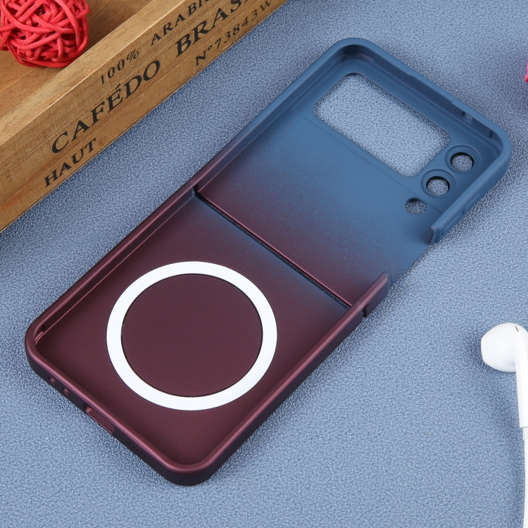 For Samsung Galaxy Z Flip3 5G Liquid TPU Silicone Gradient MagSafe Phone Case(Blue Purple) - Galaxy Phone Cases by PMC TechLife | Online Shopping South Africa | PMC TechLife