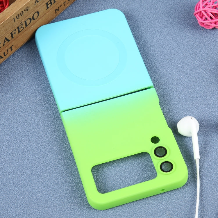 For Samsung Galaxy Z Flip3 5G Liquid TPU Silicone Gradient MagSafe Phone Case(Cyan Blue) - Galaxy Phone Cases by PMC TechLife | Online Shopping South Africa | PMC TechLife